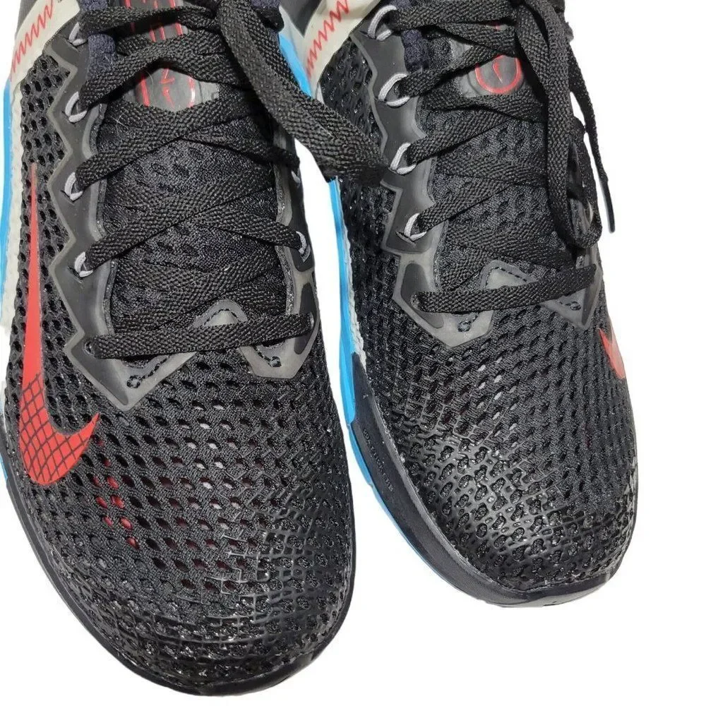 Nike Metcon 6 Training Shoes 7.5 Black Blue Red CK9388-070 Gym Athletic